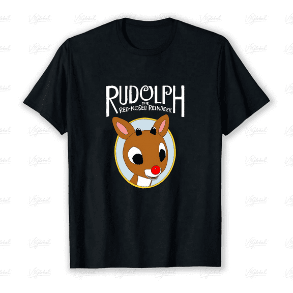 Rudolph Holiday Red Nose Christmas Festive Reindeer Graphic Fan Unisex T-Shirt up to size 5XL