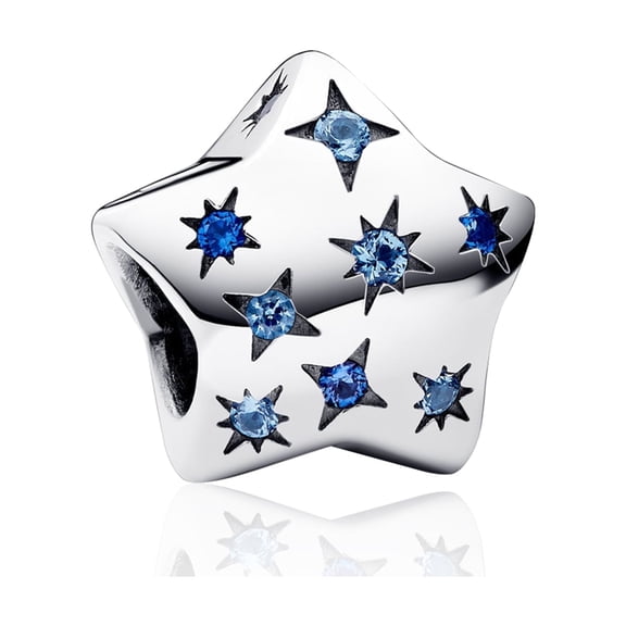 ROSIANNA 925 Sterling Silver Charm for Bracelets Sparkling Star Charm Women Bracelet Charm