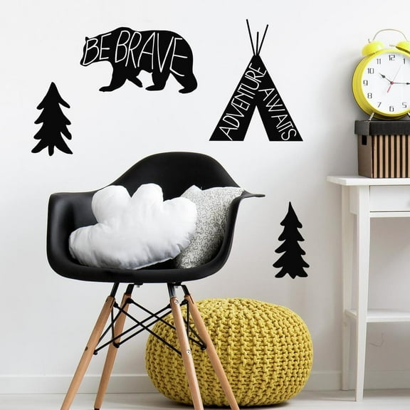 Black Adventure Awaits Animal Giant Wall Decals