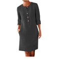 thumbnail image 2 of Robes pour Femmes Robe Décontractée à Manches Longues Couleur Unie Pull Ample Noir L, 2 of 5
