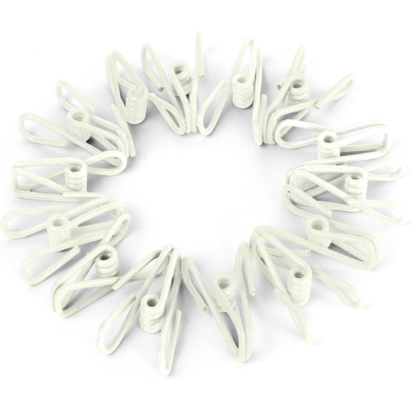 30 Pack White Chip Bag Clips for Food - PVC 2 inch Coated Sealer for Sealing Food - Paper Holder, Clothesline Clip for Laundry Hanging, Kitchen Bags, Multipurpose Clothes Pins
