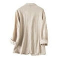 thumbnail image 4 of Baberdicy Women's Linen Blazer Jacket Lightweight Linen Suit Jacket for Women - Casual Long Sleeve Open Front Blazer - Spring Summer Office Coat (S-XXL) (Khaki | L), 4 of 9