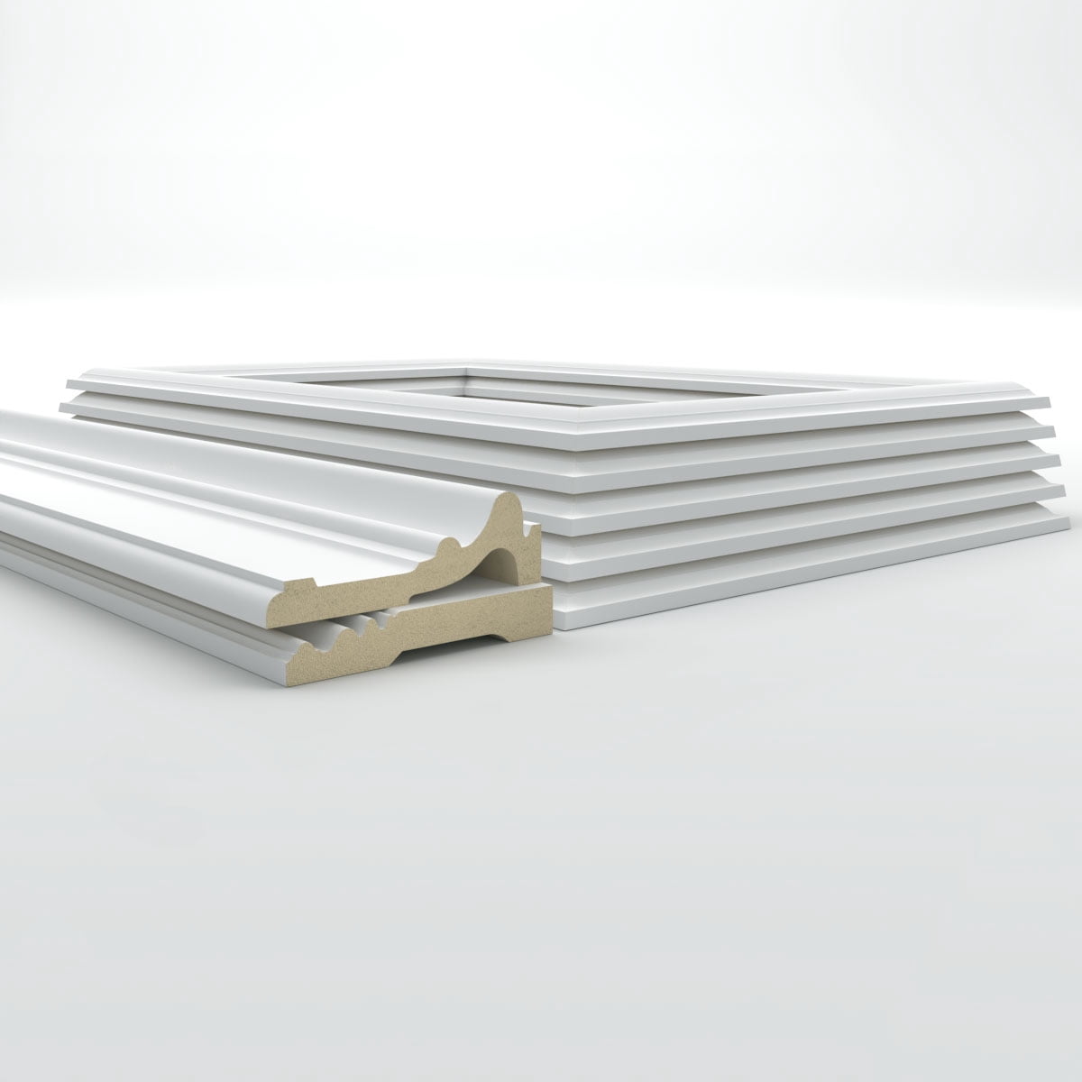 Ekena millwork 94 1/2"L (Adjustable 40"H to 44"H) Ashford Square Panel Traditional Wainscot Paneling Kit