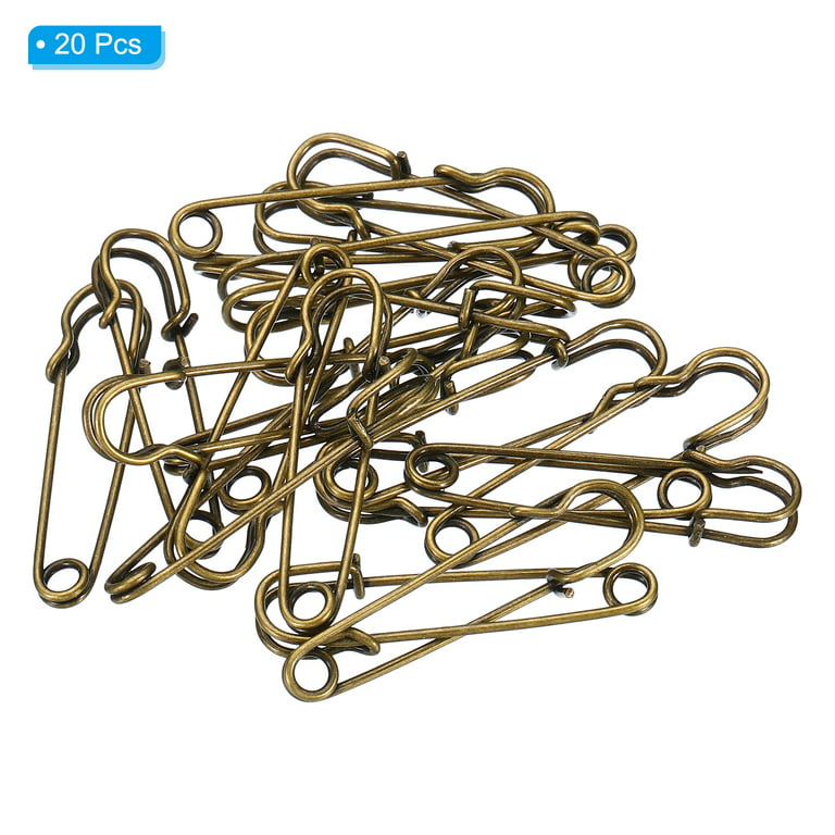 Uxcell 2.95 Inch Large Metal Sewing Pins Safety Pins for Office Home Bronze  Tone 15 Pack 