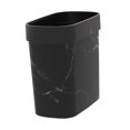thumbnail image 3 of Cubo de basura cuadrado de mármol, cesto de basura para papel, cubo de basura sin tapa, para el hogar Negro, 3 of 9