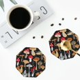 thumbnail image 5 of Bingfone Vintage Various Mushrooms Leather Drinks Coasters With Set Of 6,Suitable For Home Kitchen,Coffee Cup Coasters Home Gift, 5 of 9