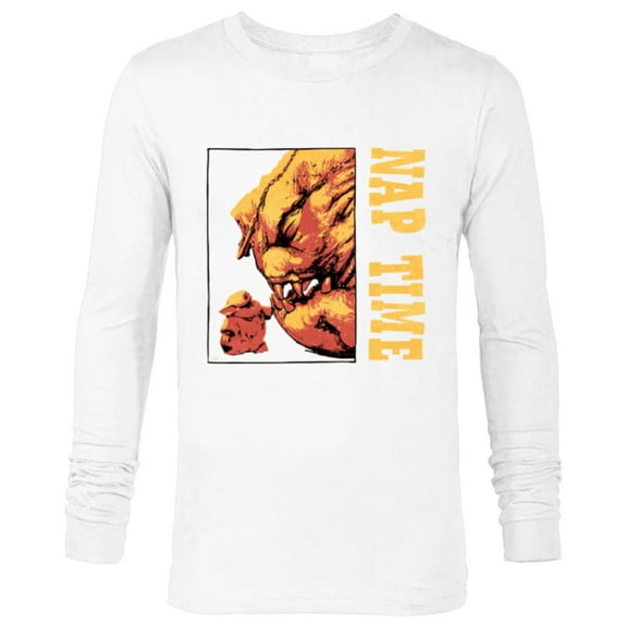 Star Wars The Mandalorian Grogu & Rancor Nap Time - Long Sleeve T-Shirt for Men - Customized-White