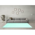 thumbnail image 3 of Ahgly Company Machine Washable Indoor Rectangle Solid Turquoise Blue Modern Area Rugs, 7' x 9', 3 of 4
