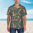 thumbnail image 2 of Pofeuu Wolf Fox In Flower Forest Print Hawaiian Shirt for Men Sleeves Casual Button Down Summer Beach Dress Shirts T-Shirts,Small, 2 of 7