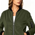 thumbnail image 3 of QQNHM Womens Corduroy Bomber Jacket Full Zipper Long Sleeve Lightweight Coat Fall Casual Baseball Outerwear, 3 of 6
