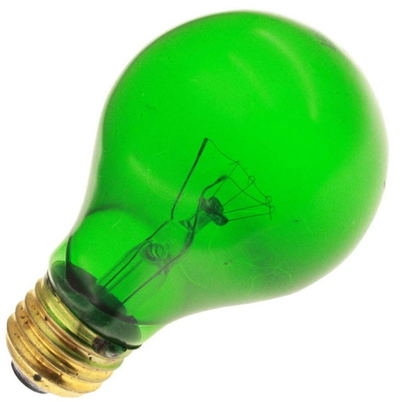 Industrial Performance Specialty/Novelty 15A19/TG, 15 Watt, 130 Volt, Medium Base, Transparent Green Light Bulb