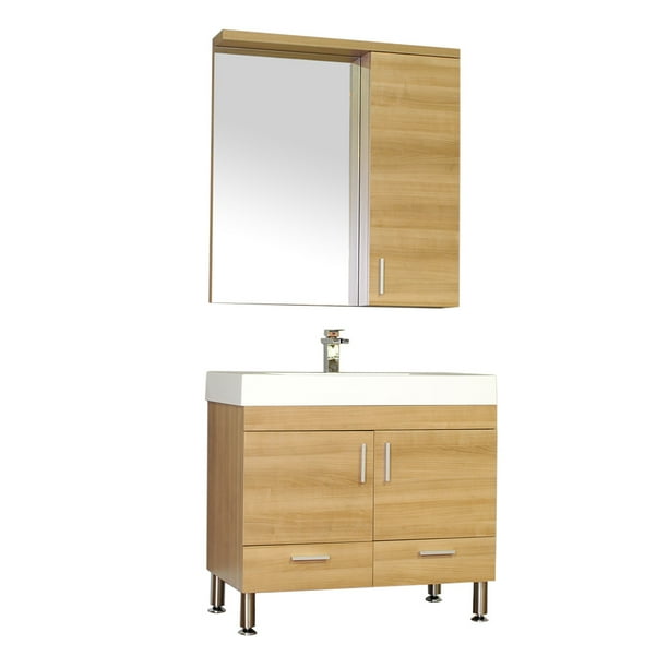 Ripley 36 Single Modern Bathroom Vanity In Light Oak Without Mirror Com Modern Bathroom Vanity In Light Oak, 36 Vanity Light Wood