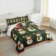 thumbnail image 3 of Manfei Christmas Snowman Bedding Comforter Set,Merry Xmas Twin Comforter Sets,Green White Red Bedding Set For Kids,Microfiber Bedroom Decor Reversible,2-Piece, 3 of 8