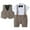 Khaki, variant on Infant Boy Outfits 4Pcs Newborn Tuxedo Short Sleeve Gentleman Wedding Jumpsuit Vest Bowtie