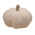 thumbnail image 2 of Lksixu Knitted Pumpkin Pillow, 11.8" Fleece Crocheted 3D Pumpkin Shaped Throw Pillow, Soft Cute Handmade Stuffed Pumpkin Toys Fall Harvest Decorative Cushion Halloween Decorations for Couch Sofa Bed, 2 of 9