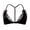 Black, variant on Eyelash Lace Bra Wireless Padded Triangle Bralettes Front Closure Halter Bras