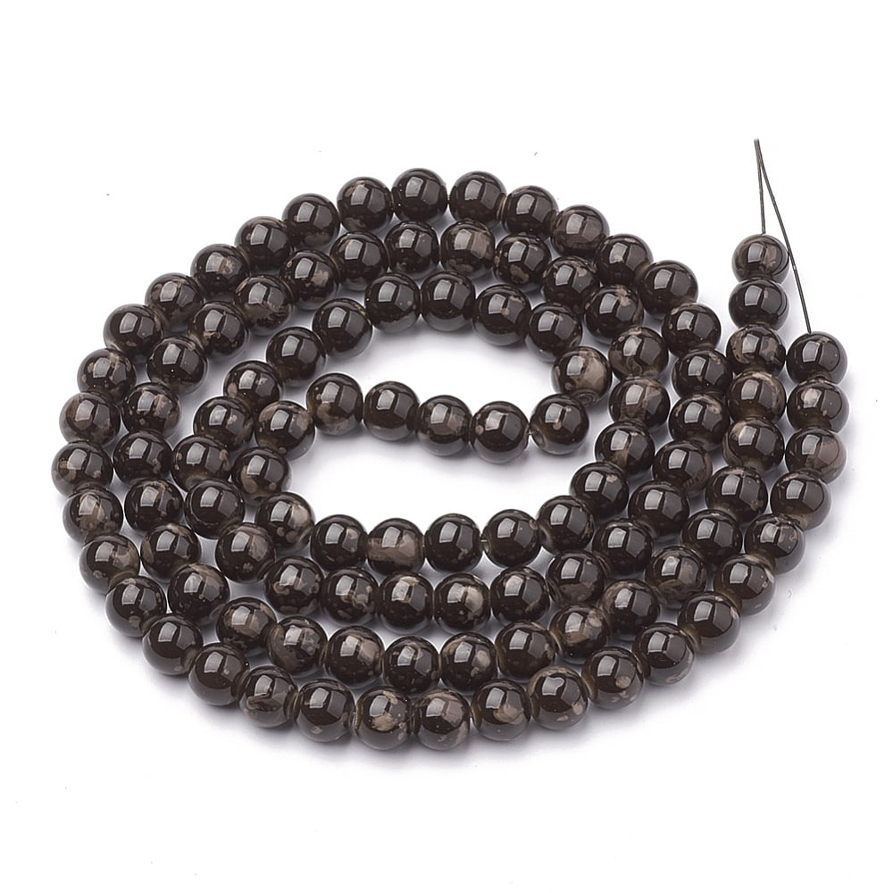 20 strand Baking Painted Round Glass Bead Strands Peru 6mm Hole: 1.3~1.6mm 133pcs/strand 31.4 inch