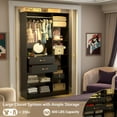 thumbnail image 4 of Homieasy 39.4'' W Closet System with Wooden Drawers and Hanging Rods, Black, 4 of 7
