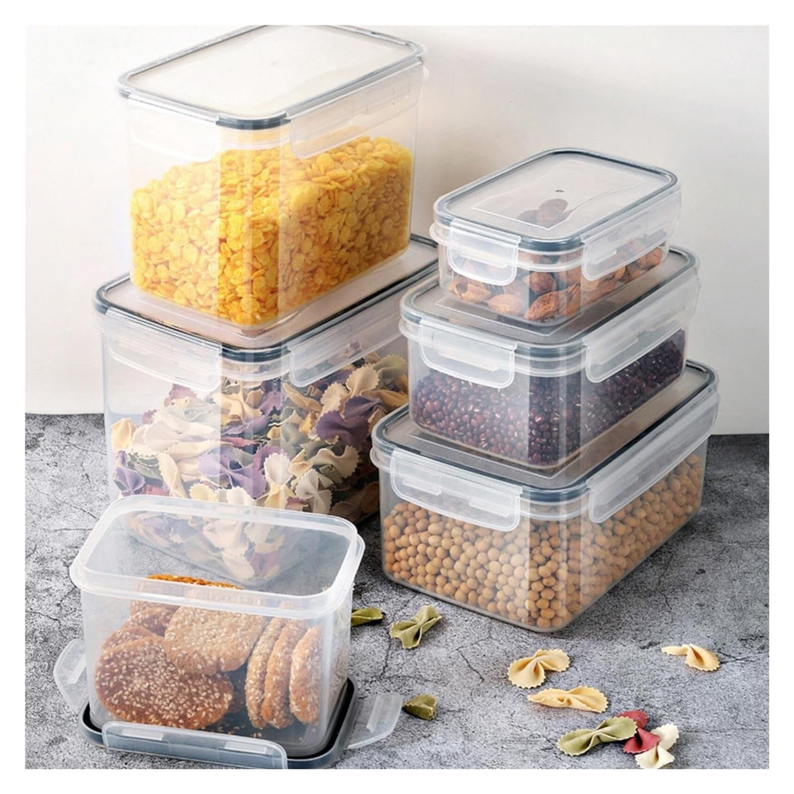 MOPOOR Airtight Food Storage Containers with Lids,Plastic Cereal Storage Containers, Kitchen & Pantry Organizers and Storage for Sugar, Flour, Baking Supplies
