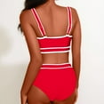 thumbnail image 4 of New summer arrivals UTSJKR High Waist Bikini Sets for Women Sporty Color Block Two Piece Swimsuits Tummy Control Cheeky Bathing Suits 2025 Summer Fashion Red M, 4 of 7