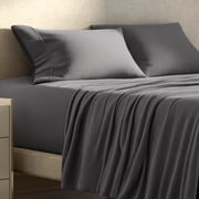 Bare Home Cozy Fleece Sheet Set - Extra Plush Polar Fleece - Deep Pocket - Queen, Gray
