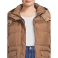 BCBG Paris Women's Plus Size Long Puffer Coat with Hood