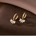 thumbnail image 2 of Sterling Silver CZ Bow Hoop Earrings for Women Teens Love Bow Hoop Earrings Huggie Valentines Day Earrings, 2 of 10