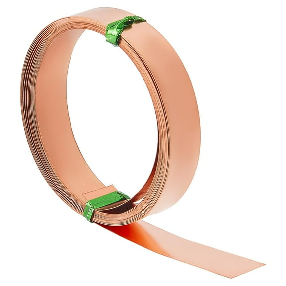 9.84 Ft Flat Pure Copper Wire 12mm Wide Craft Copper Wire 32 Gauge Jewelery Copper Wire for Earrings Bracelets DIY Jewelery Crafting Gemstone Wrapping Raw(Unplated)