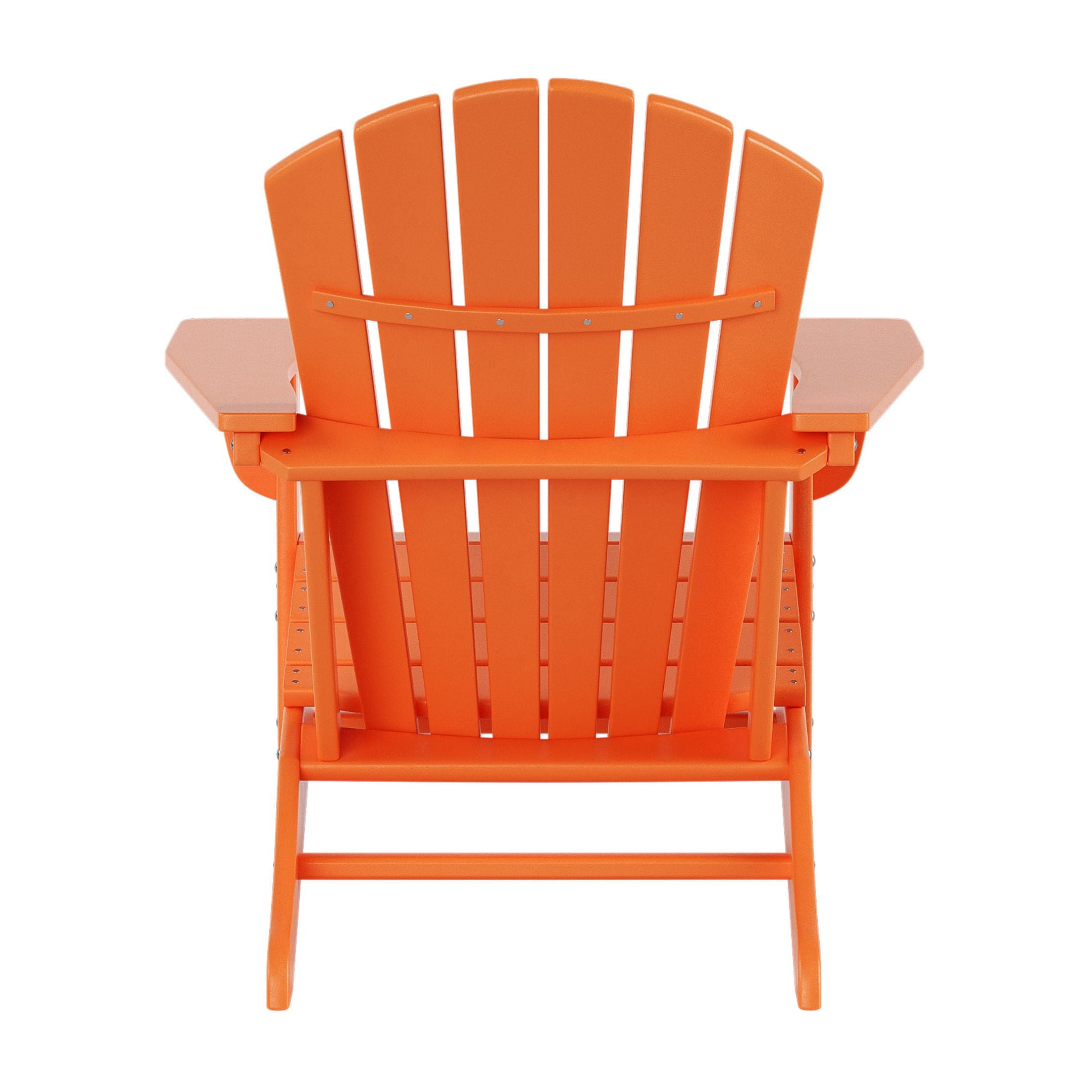 Westin Outdoor Adirondack Patio Chair with Ottoman Footrest, Orange
