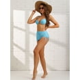 thumbnail image 5 of DARING DIVA Women's Underwire Spaghetti Straps Bikini Sets 3 Pieces S Light Blue, 5 of 6