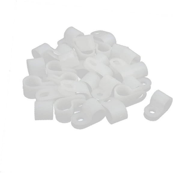 30Pcs creamy-white Nylon R-Type Cable Clamp 3/8" for Wire Hose Tube(Morsetto cavo R-Type in nylon bianco da 30Pcs da 3/8' 'per tubo flessibile