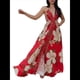 thumbnail image 2 of Vestido de Vacaciones Bohemio con Cuello en V, Floral, Sin Mangas, Holgado, con Espalda Descubierta y Dobladillo Irregular para Mujer. Grandes Flores Rojas L, 2 of 7