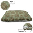thumbnail image 3 of Orange Mandala Pet Bed, Ornamental Floral Ethnic African Composition of Wild Lion Head, Resistant Pad for Dogs and Cats Cushion with Removable Cover, 24" x 39", Almond Green and Ginger, by Ambesonne, 3 of 4