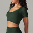 thumbnail image 6 of Inleife Womens Short Top Fashion Sexy Casual Women Solid Short Sleeve Camis Round Neck Ladies Tops Slim Yoga Camisoles, 6 of 6