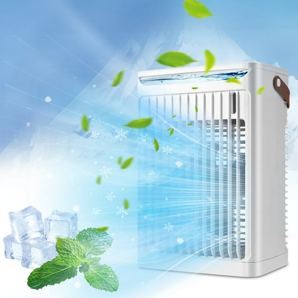 Humidifier spray fan, colorful night light, desktop water fan, cool mist humidifier, air conditioning fan, LED light, foldable design, metal frame, for bedroom, portable, energy-efficient,