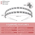 thumbnail image 5 of Miallo Elegant Double Layer Rhinestone Headband, Minimalist Silver Crystal Hair Accessory for Wedding Bridesmaid and Party, 5 of 7