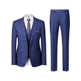thumbnail image 3 of Beauty-Emily Men's 3-Piece Suit Set – Slim Fit Plaid Blazer, Vest & Pants, Elegant Formal Suit for Business, Wedding & Special Events, 3 of 12