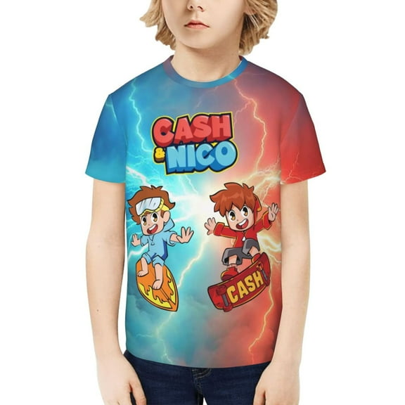 Cash and Nico Youth T-shirt Short Sleeve Graphic Top Breathable Shirt Tees Boys Girls