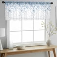 thumbnail image 2 of Blue Polka Dot Valance Curtains for Kitchen/Living Room/Bathroom/Bedroom Window, Rod Pocket Small Topper Half Short Window Curtains Voile Sheer Scarf, Abstract Modern Art Dots Watercolor 42"x12", 2 of 8