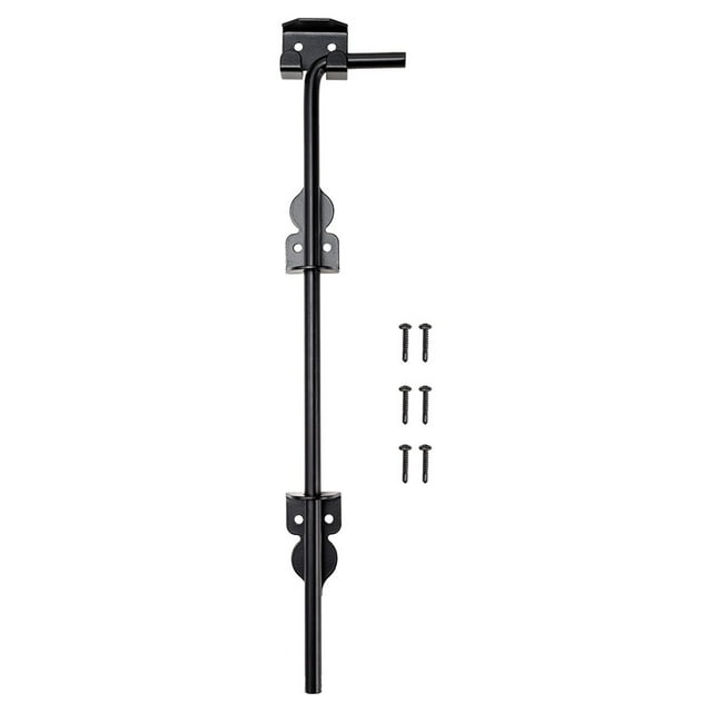 Lefu 12” Heavy Duty Cane Bolt Gate Drop Rod Wood Fence Steel Drop Hardware Black