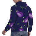 thumbnail image 6 of Lsque Eggplant Pattern Casual Men's Hoodie,Hooded Sweatshirt with Kangaroo Pocket,Pullover Hoodie-4X-Large, 6 of 7