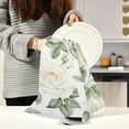 thumbnail image 6 of GZHJMY White Roses Kitchen Towel, Dish Towels Quick Drying Tea Towels Absorbent Hand Towels for Kitchen Sink Dinner Table 28 x 18 Inches, Set of 6, 6 of 7