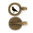 thumbnail image 1 of Mouette Noire Animal Portrait Épingle à Cheveux Coiffure Broche Pince à Cheveux Barrette, 1 of 3