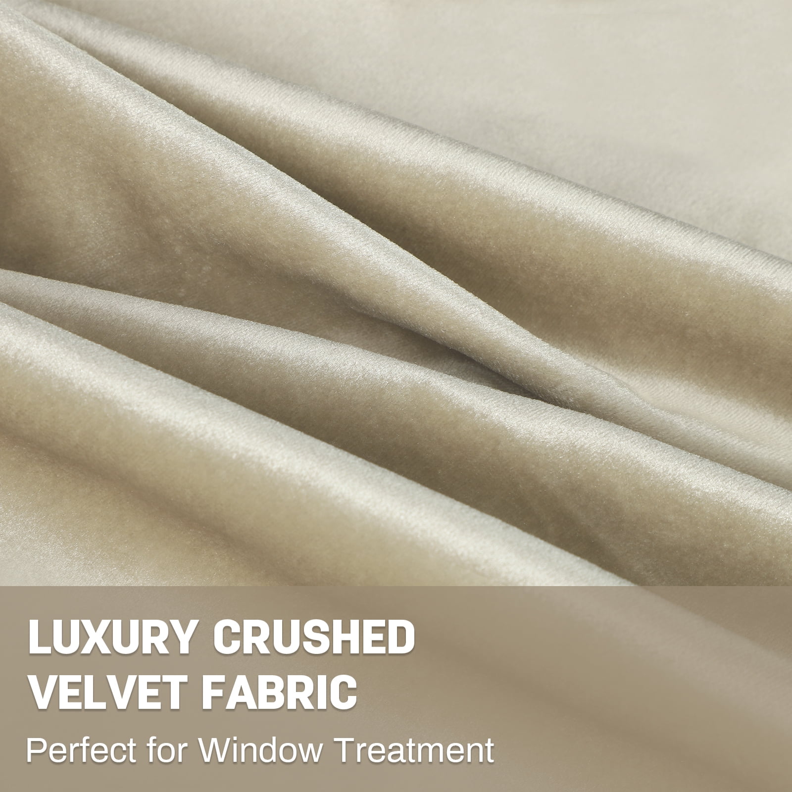 Lapalife 2 Panels Luxury Blackout Velvet Curtains, 84 inches Length Rod Pocket Thermal Insulated Soft Elegant Window Curtains for Bedroom Living Room, Champagne