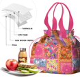 thumbnail image 4 of Boho Bohemia Flower Drawstring Lunch Bag Women - Drawstring Lunch Bag Insulated for Work Office - Stain-Resistant Large Lunchbags for Women with Multi-Pockets, 4 of 6
