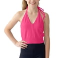 thumbnail image 2 of CPNG Girls Spaghetti Straps Tie Halter Neck Camisole Vest Summer Solid Color Trendy V Neck Strap Tank Top, 2 of 7