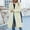 White, variant on Zedker Winter Long Pea Coats for Women Warm Hooded Faux Fur Cardigan Coat with Pockets and Buttons