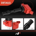 thumbnail image 5 of A-Premium (Red) Engine Ignition Coil Pack Compatible with Hyundai Elantra 2015-2020, Sonata 2015-2017, Veloster 2019-2021, Kona 2018-2021 & Kia Soul, Optima, Forte, Seltos, Forte Koup, 4-PC Set, 5 of 8