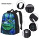 thumbnail image 3 of Easygdp Colorful Stained Glass Crocodile Mochila para Niños y Niñas con Set de Caja de Almuerzo y Estuche para Lápices 3 en 1, Mochila Escolar Estampada para Adolescentes, 3 of 7