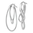 thumbnail image 2 of Leslie's 925 Sterling Silver Polished Twisted Oval Hoop Earrings; for Adults and Teens; for Women and Men, 2 of 3